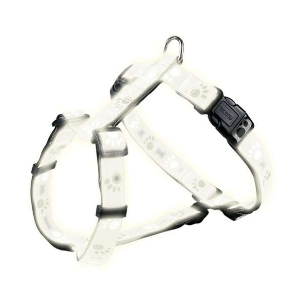 Trixie Geschirr Silver Reflect - Pfotenmotiv - 36-40 cm / 15mm