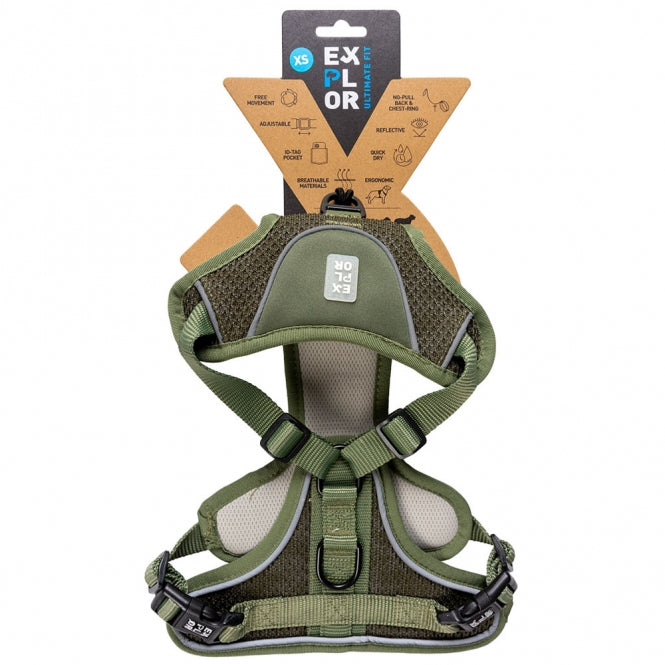 Duvoplus EXPLOR Ultimate Fit No-Pull-Geschirr - Undercover Green - M - 40-49cm - 49-65cm