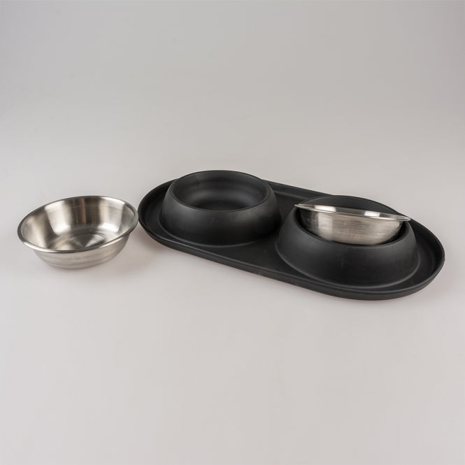 Duvoplus Dinner-Set Gummi - schwarz - 2 x 220ml