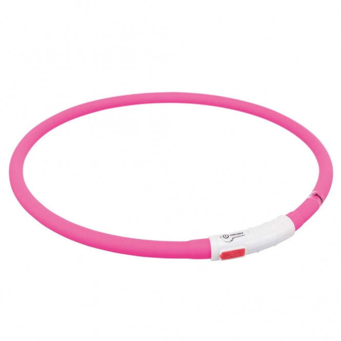 Trixie Flash Leuchtring USB aus Silikon - rot