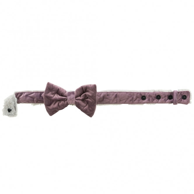 Trixie Halsband Estelle mit Schleife - flieder - S-M: 30-45 cm/40 mm