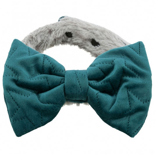 Trixie Halsband Estelle mit Schleife - grün - M-L: 40-55 cm/40 mm