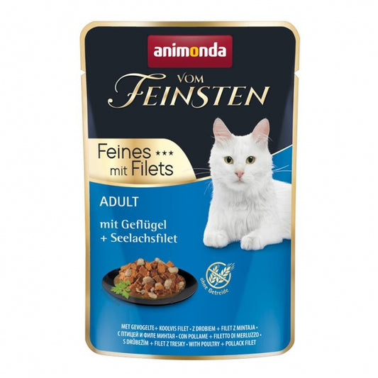 Animonda vom Feinsten Cat Adult Geflügel & Seelachsfilet 85g -18 Stück ( 9,14€/Kg)